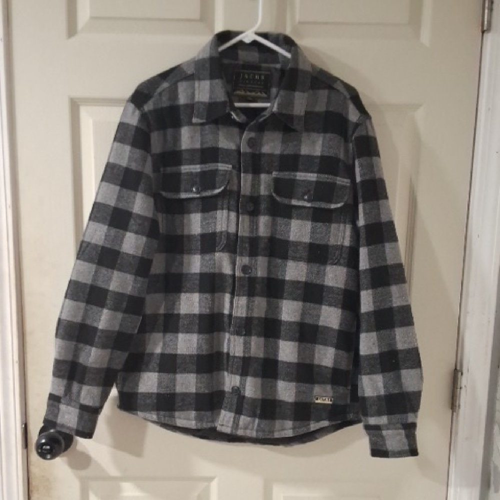 Jachs Black and Gray Plaid Shirt Jacket. ‎ CAJA. # 3